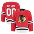 Seanshop Custom C.Blackhawks Red Home Authentic Pro Jerseys