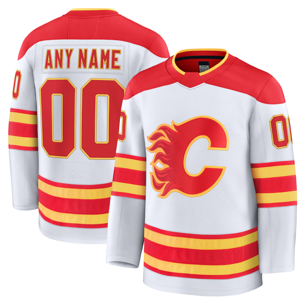 Seanshop Custom C.Flames White Away Premium Jerseys