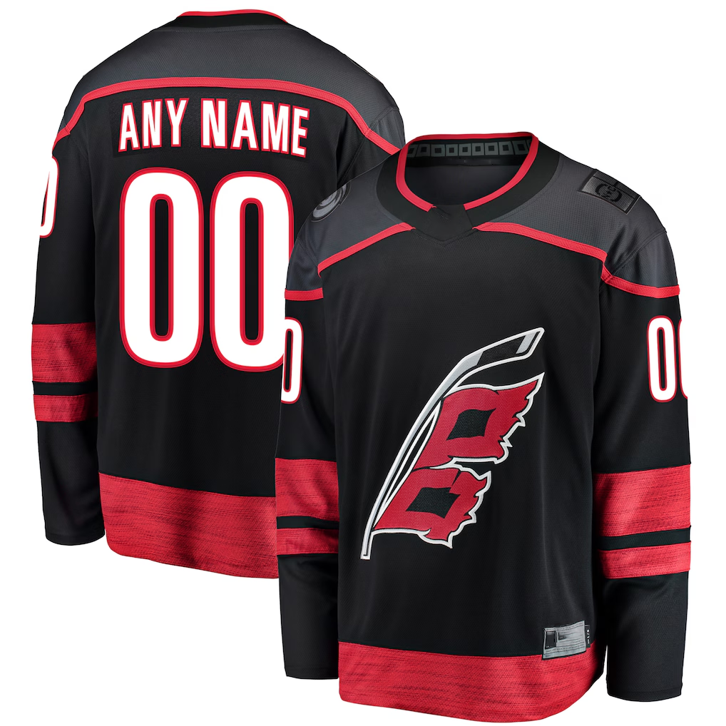 Seanshop Custom C.Hurricanes Black Home Breakaway Stitched Jerseys