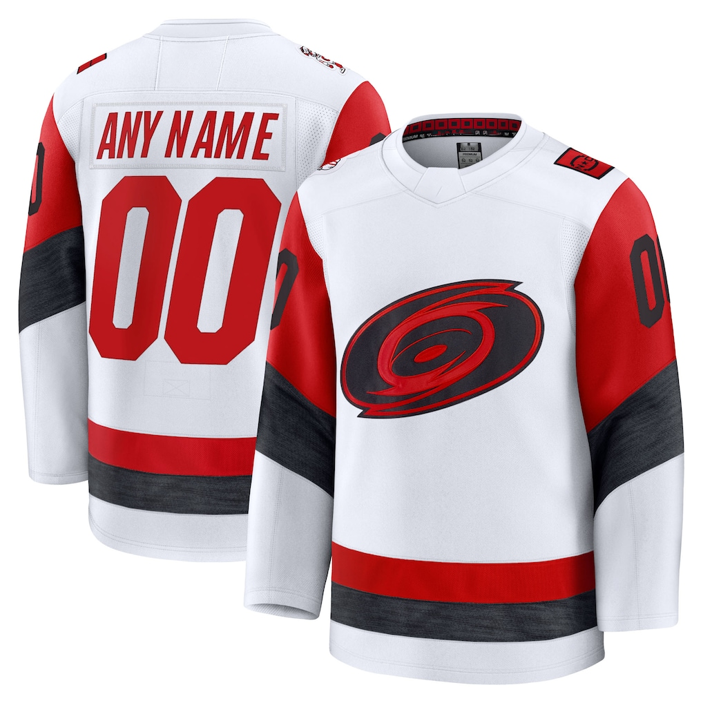 Seanshop Custom C.Hurricanes White Away Premium Stitched Jerseys