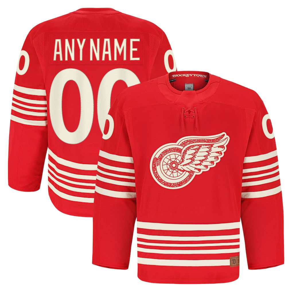Seanshop Custom DR.Wings Red Anniversary Authentic Pro Jerseys