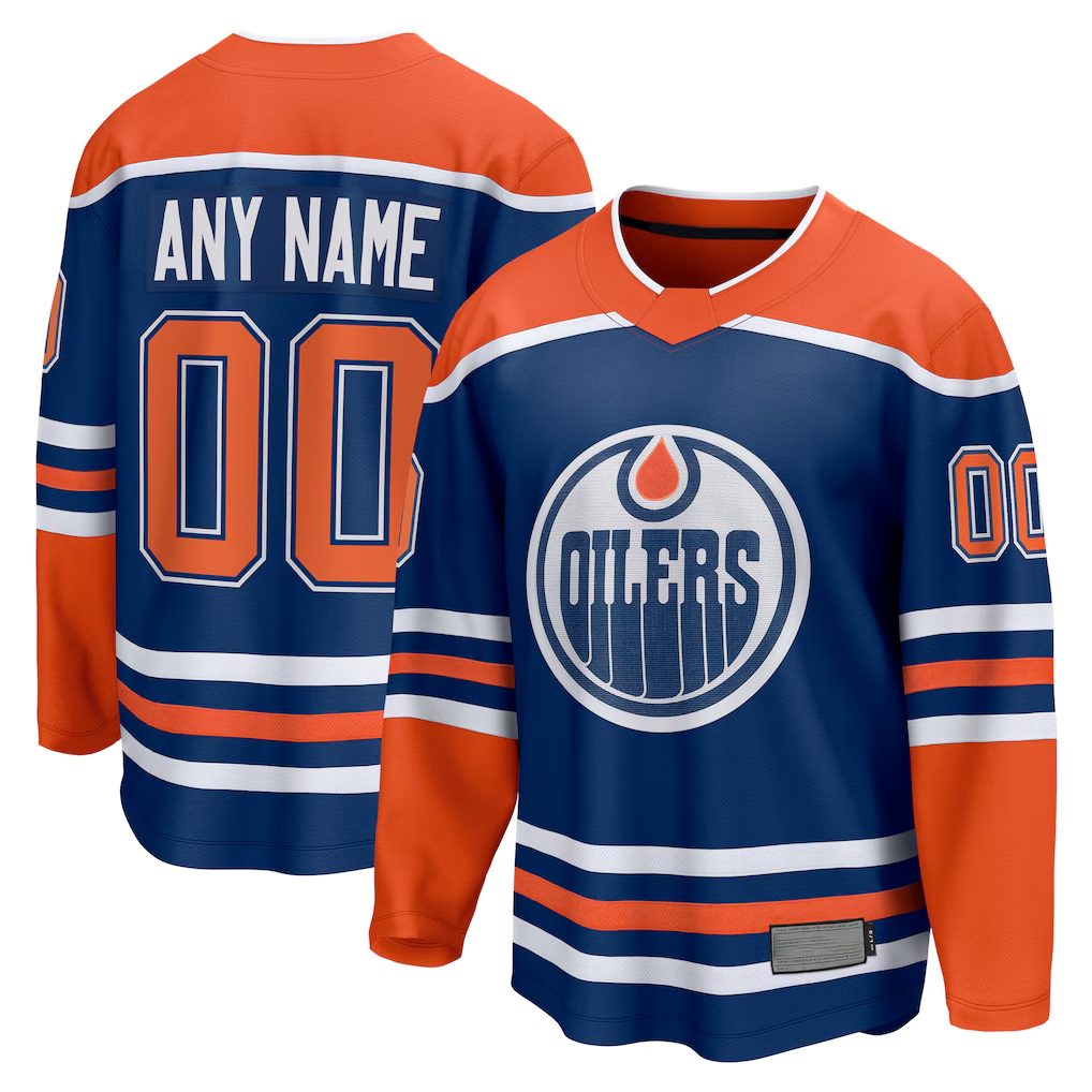 Seanshop Custom E.Oilers Royal Home Breakaway Jerseys