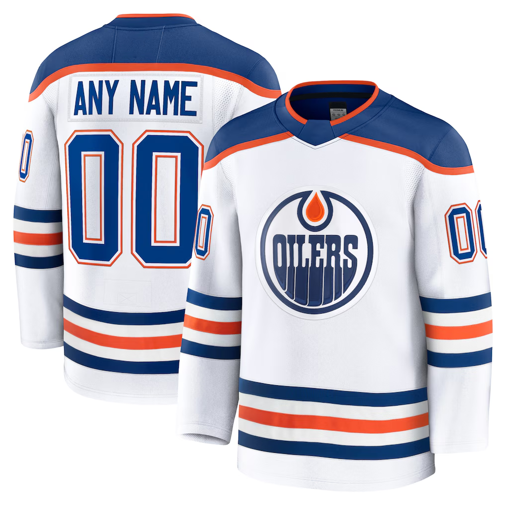 Seanshop Custom E.Oilers White Away Premium Jerseys