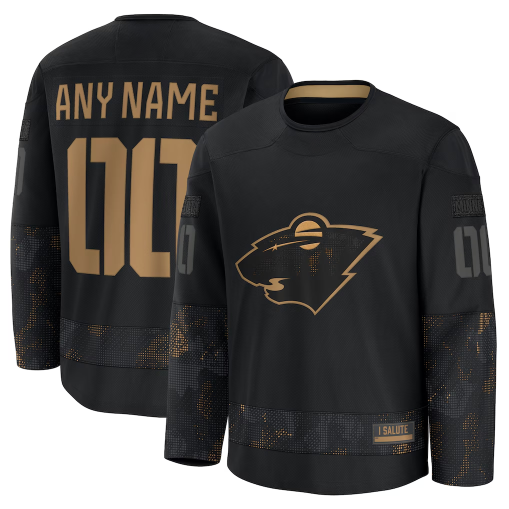 Seanshop Custom M.Wild Black 2024 Military Appreciation Practice Jerseys