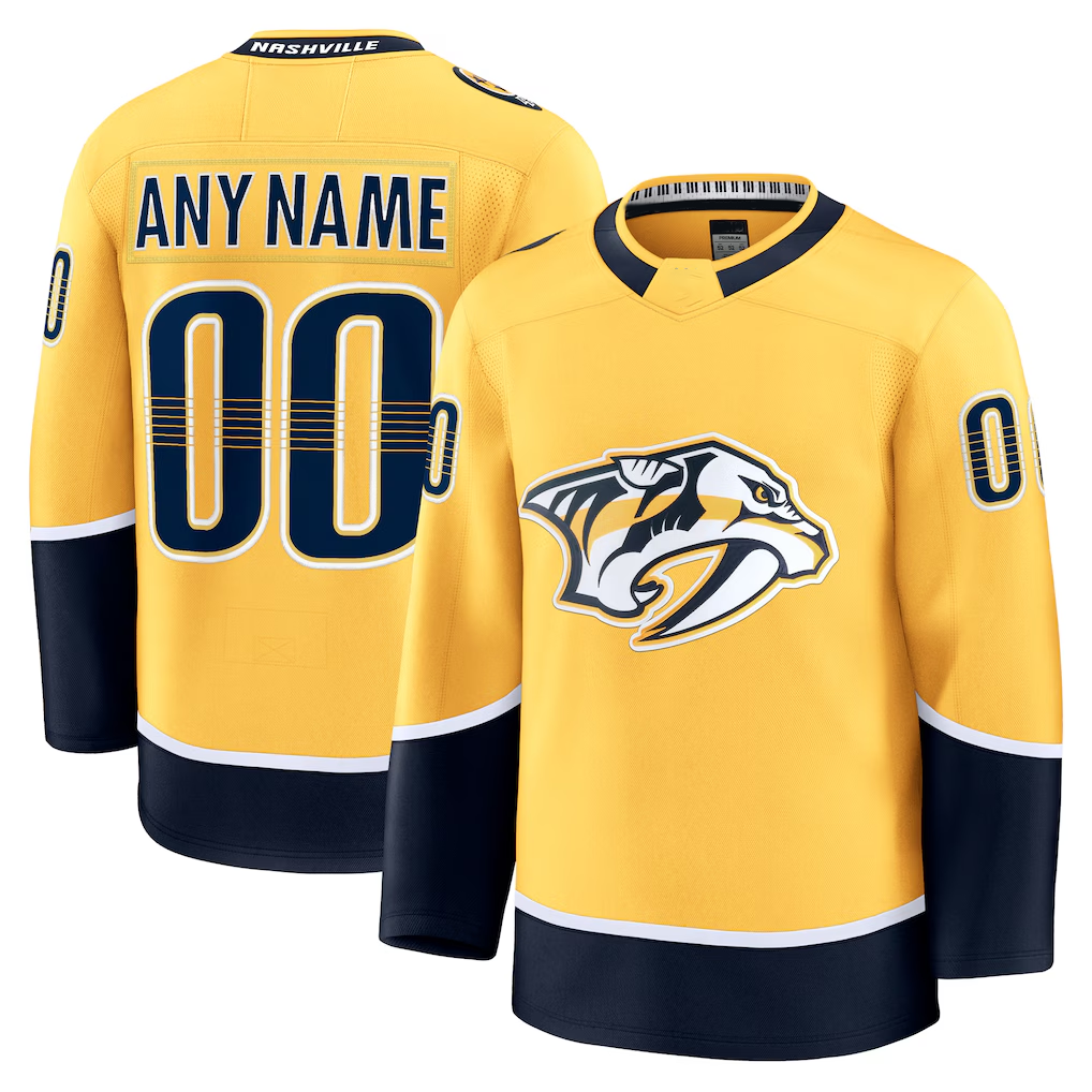 Seanshop Custom N.Predators Gold Home Premium Jerseys