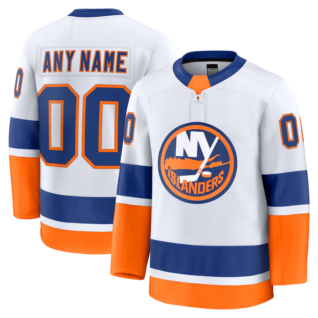 Seanshop Custom NY.Islanders White Away Premium Jerseys