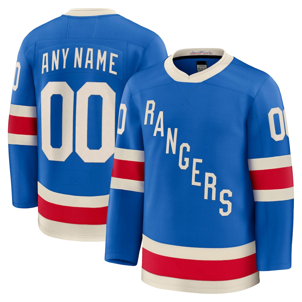 Seanshop Custom NY.Rangers Blue Centennial Premium Jerseys
