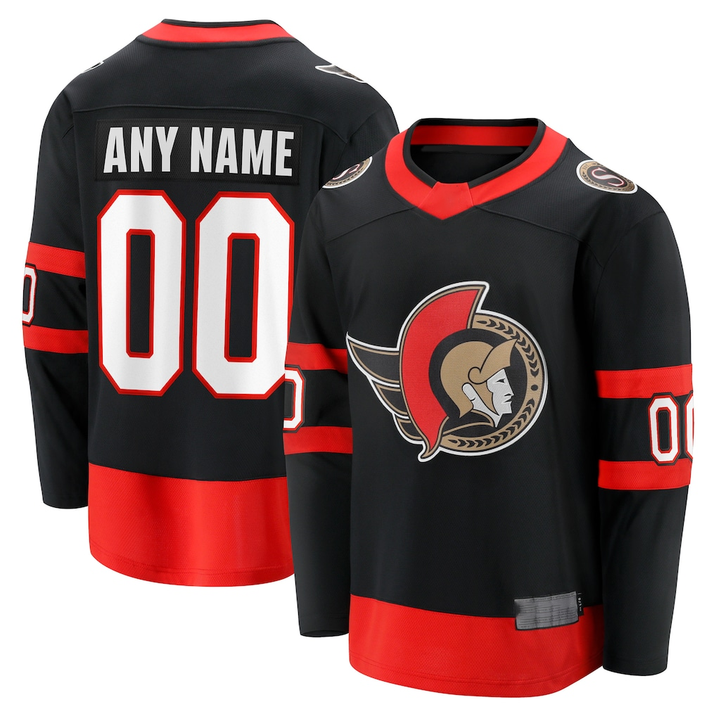 Seanshop Custom O.Senators Black Home Breakaway Jerseys