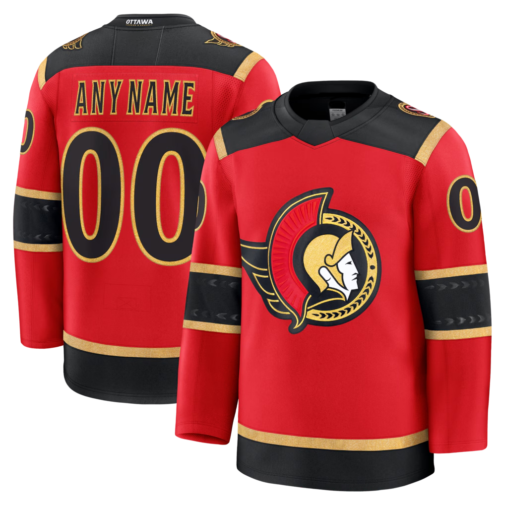 Seanshop Custom O.Senators Red Alternate Premium Jerseys