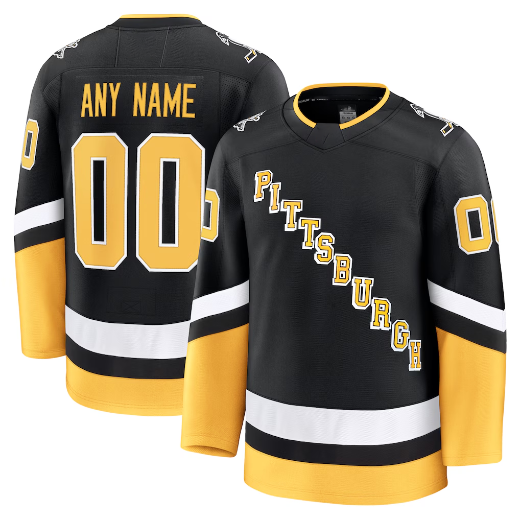 Seanshop Custom P.Penguins Black Alternate Premium Jerseys