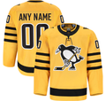 Seanshop Custom P.Penguins Gold Alternate Authentic Pro Jerseys