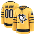 Seanshop Custom P.Penguins Gold Alternate Premium Jerseys