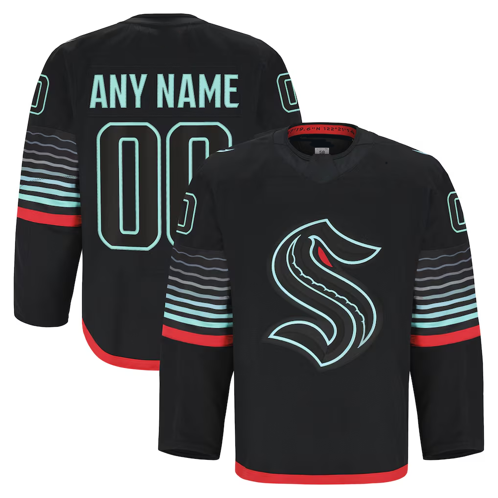 Seanshop Custom S.Kraken Black Alternate Authentic Pro Jerseys