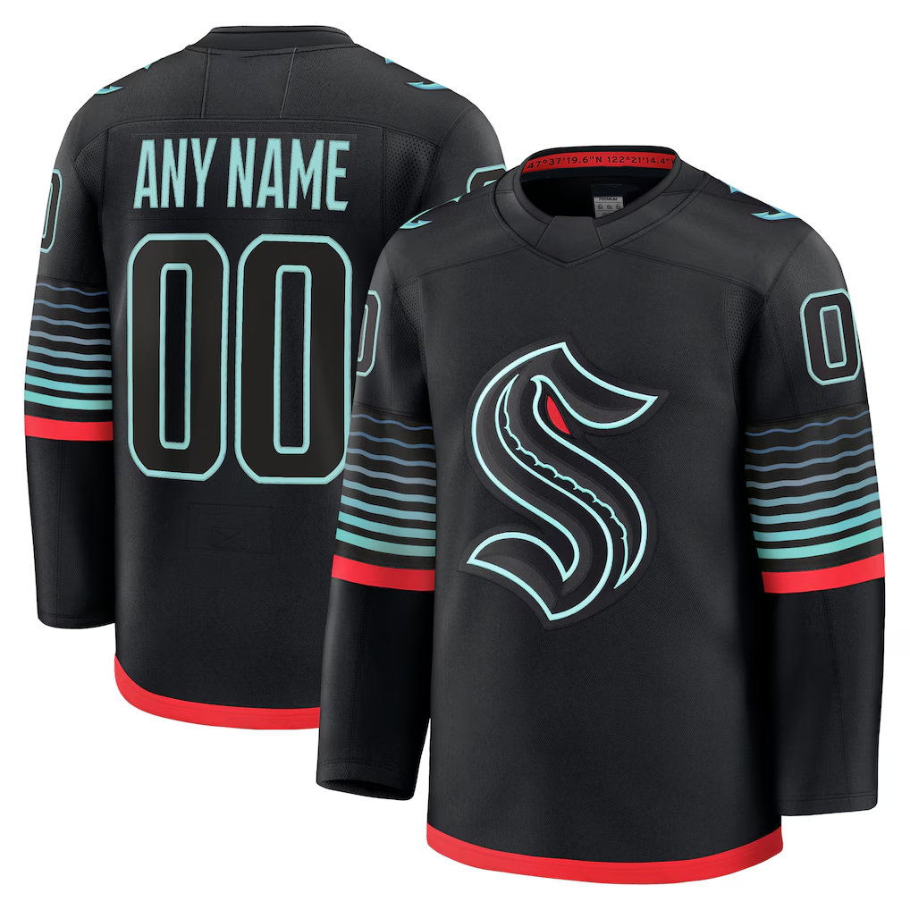 Seanshop Custom S.Kraken Black Alternate Premium Jerseys