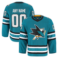 Seanshop Custom SJ.Sharks Teal Home Authentic Pro Jerseys