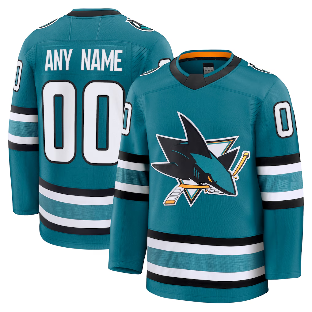 Seanshop Custom SJ.Sharks Teal Home Premium Jerseys