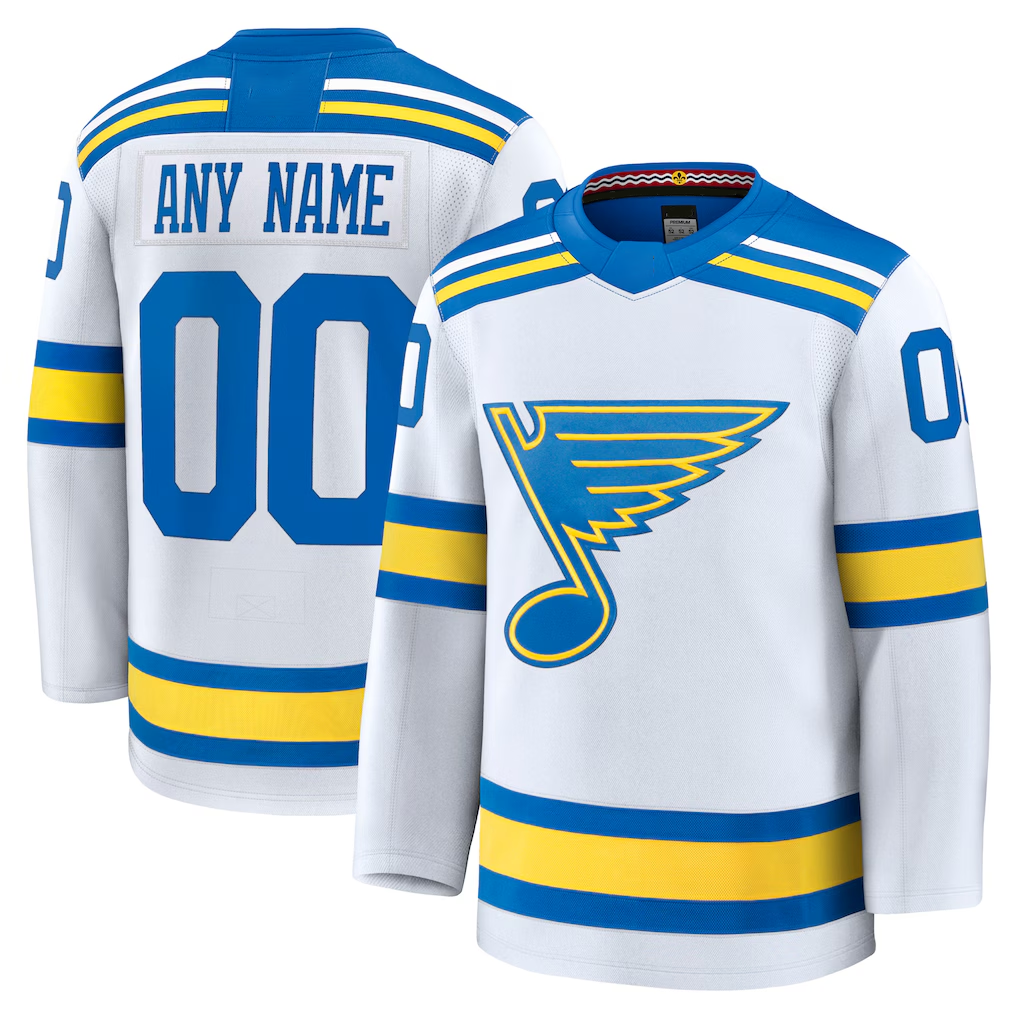 Seanshop Custom SL.Blues White Away Premium Jerseys