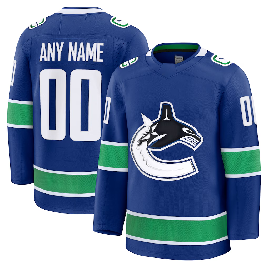 Seanshop Custom V.Canucks Blue Home Premium Jerseys