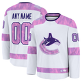 Seanshop Custom V.Canucks White 2024 Hockey Fights Cancer Practice Jerseys