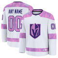 Seanshop Custom VG.Knights White 2024 Hockey Fights Cancer Practice Jerseys