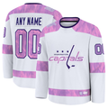 Seanshop Custom W.Capitals White 2024 Hockey Fights Cancer Practice Jerseys