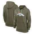 Seanshop D.Broncos Olive Salute to Service Pullover Hoodies Limited Blank Player Stitched Jerseys