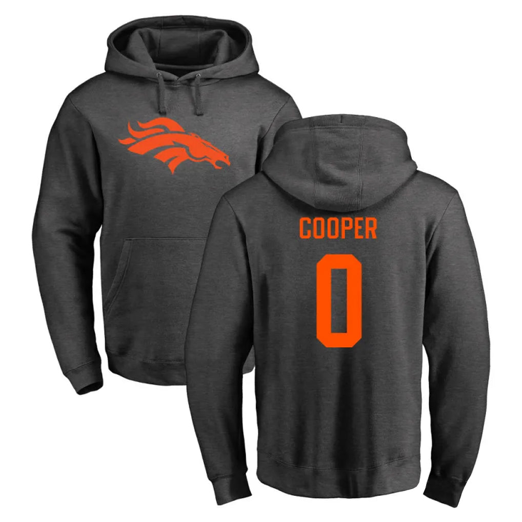 Seanshop D.Broncos #0 Jonathon Cooper Player Ash One Color Pullover Hoodie Limited Stitched Jerseys