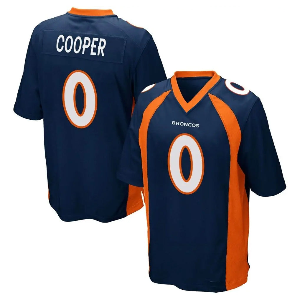 Seanshop D.Broncos #0 Jonathon Cooper Player Navy Game Stitched Jerseys