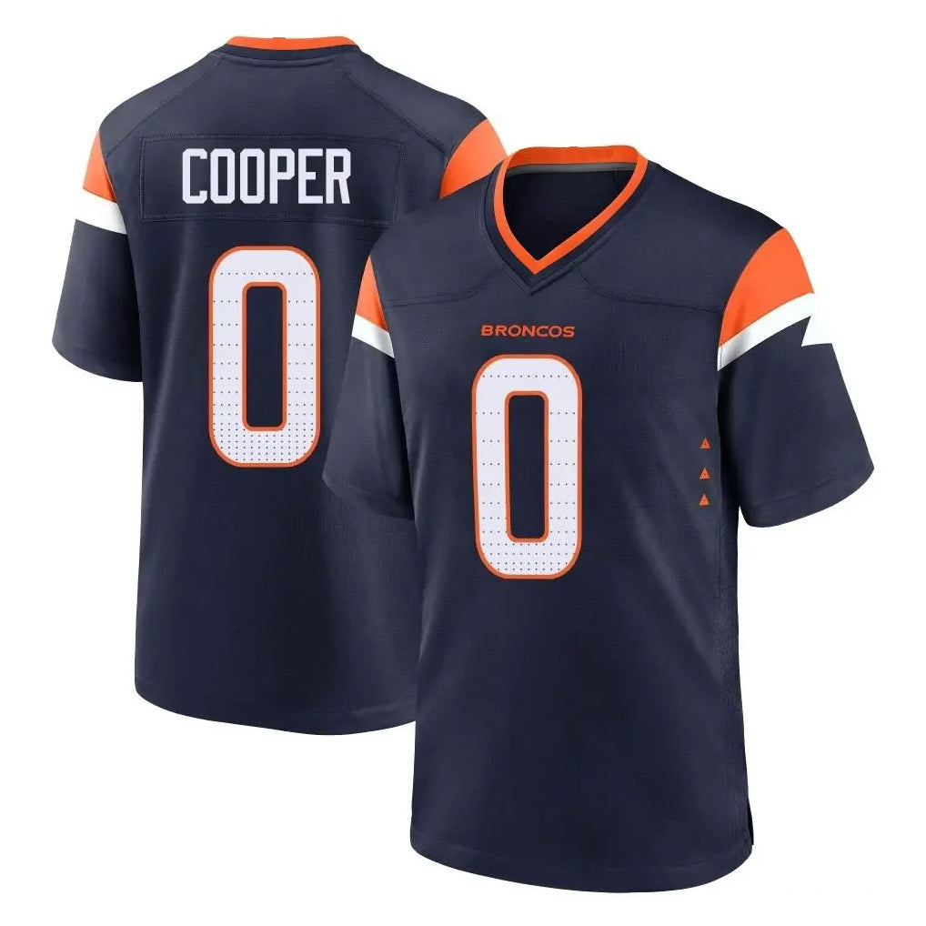 Seanshop D.Broncos #0 Jonathon Cooper Player Navy Home Game Stitched Jerseys