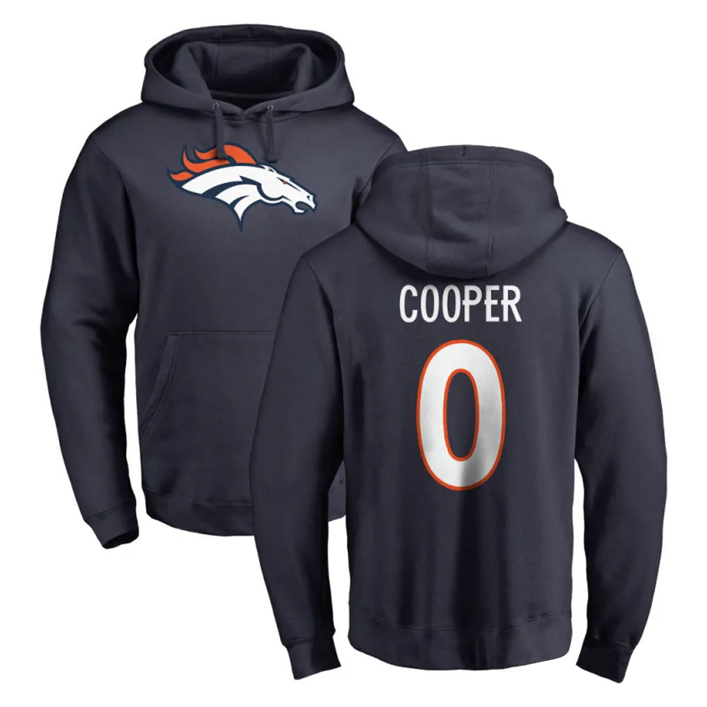 Seanshop D.Broncos #0 Jonathon Cooper Player Navy Pullover Hoodie Limited Stitched Jerseys
