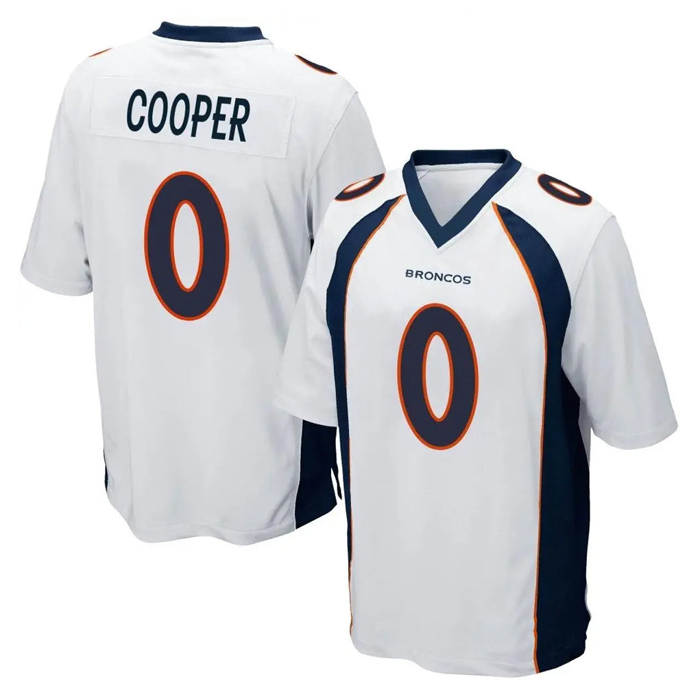 Seanshop D.Broncos #0 Jonathon Cooper Player White Game Stitched Jerseys