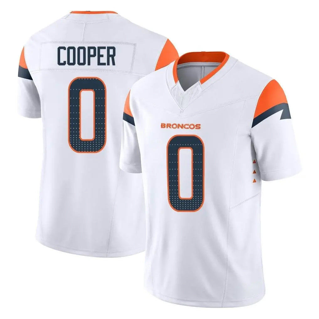 Seanshop D.Broncos #0 Jonathon Cooper Player White Limited Vapor F.U.S.E. Home Game Stitched Jerseys