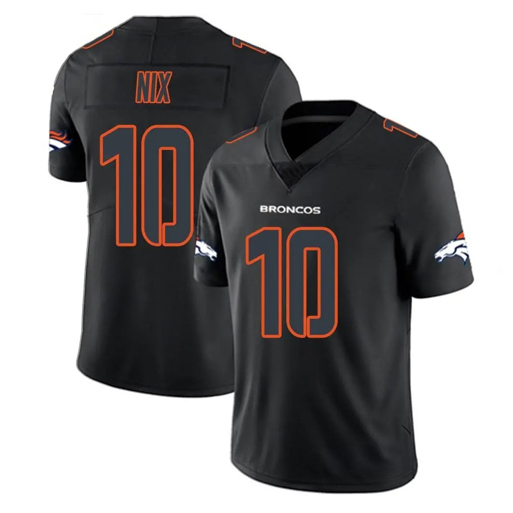 Seanshop D.Broncos #10 Bo Nix Player Black Impact Limited Game Stitched Jerseys