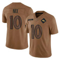 Seanshop D.Broncos #10 Bo Nix Player Brown Salute To Service Limited Stitched Jerseys