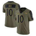 Seanshop D.Broncos #10 Bo Nix Player Olive Salute To Service Limited Game Stitched Jerseys