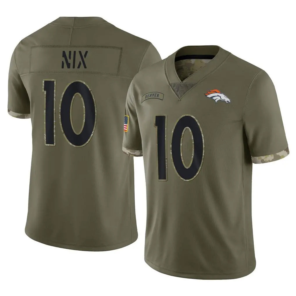 Seanshop D.Broncos #10 Bo Nix Player Olive Salute To Service Limited Stitched Jerseys