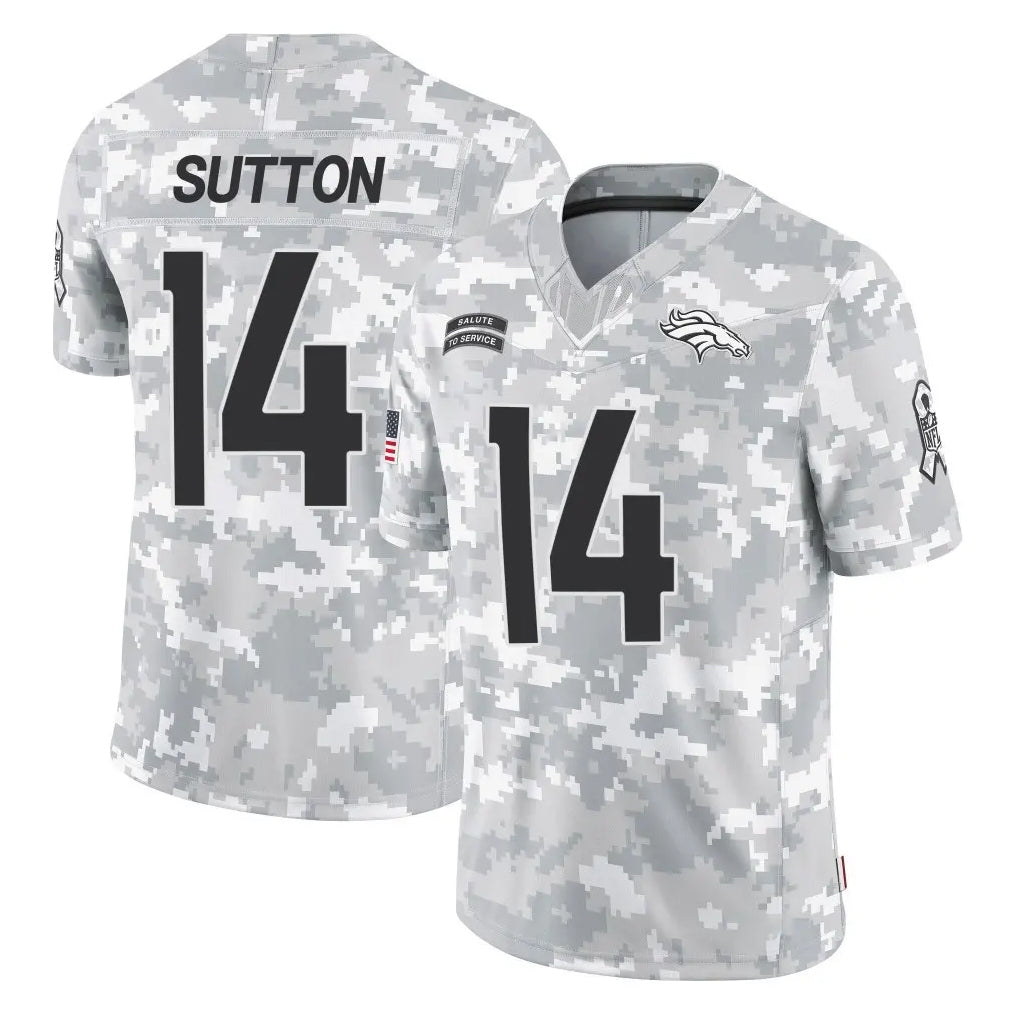 Seanshop D.Broncos #14 Courtland Sutton Player Arctic Camo Salute To Service Limited Stitched Jerseys
