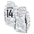 Seanshop D.Broncos #14 Courtland Sutton Player Arctic Camo Salute to Service Hoodies Limited Game Stitched Jerseys