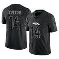 Seanshop D.Broncos #14 Courtland Sutton Player Black Reflective Limited Stitched Jerseys
