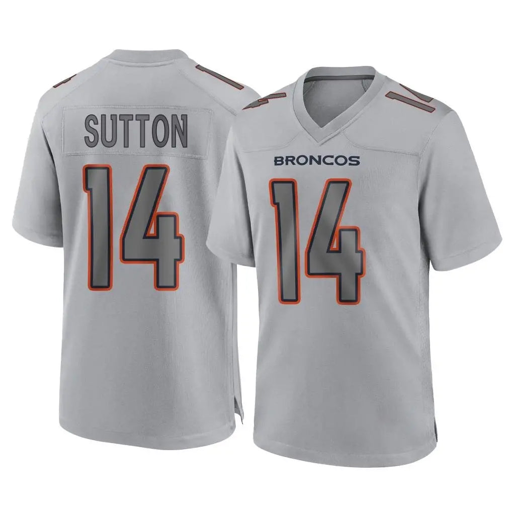 Seanshop D.Broncos #14 Courtland Sutton Player Gray Atmosphere Fashion Limited Game Stitched Jerseys