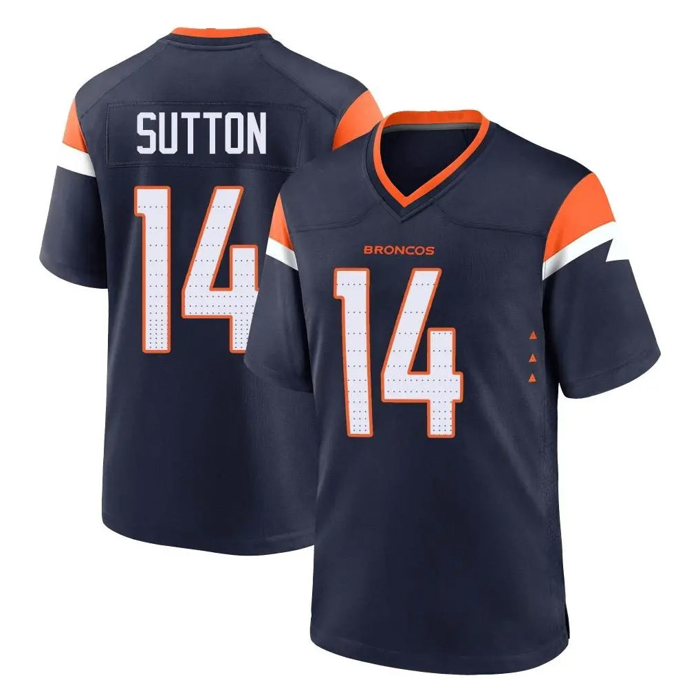 Seanshop D.Broncos #14 Courtland Sutton Player Navy Home Game Stitched Jerseys