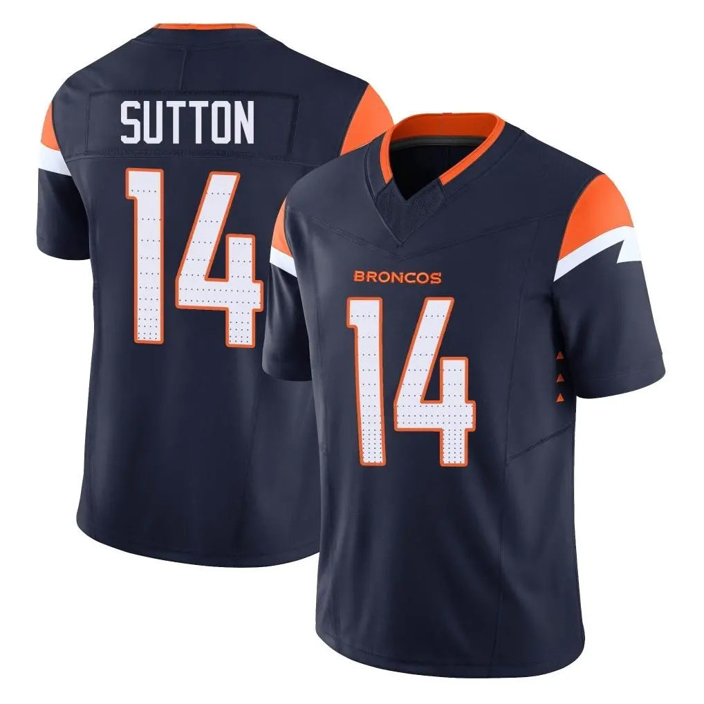 Seanshop D.Broncos #14 Courtland Sutton Player Navy Limited Vapor F.U.S.E. Home Game Stitched Jerseys