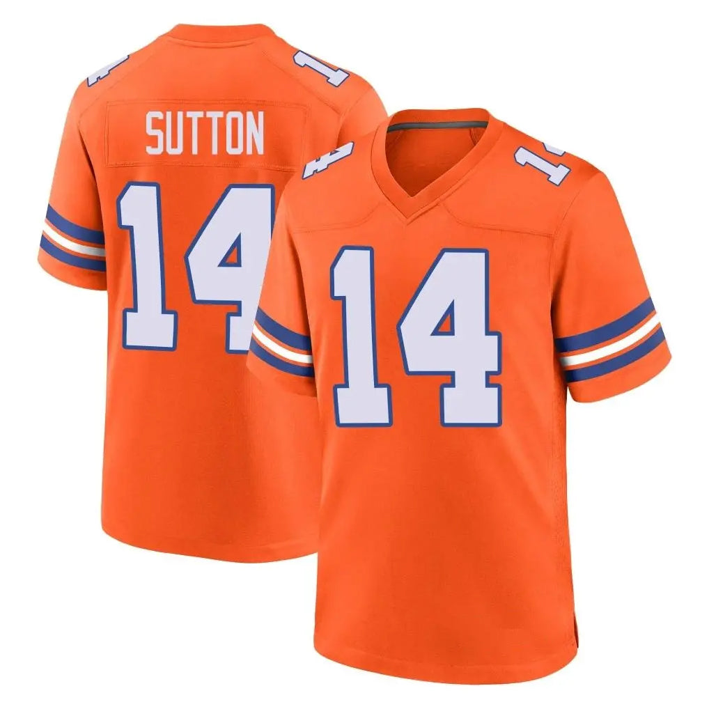Seanshop D.Broncos #14 Courtland Sutton Player Orange Alternate Collection Throwback Game Stitched Jerseys