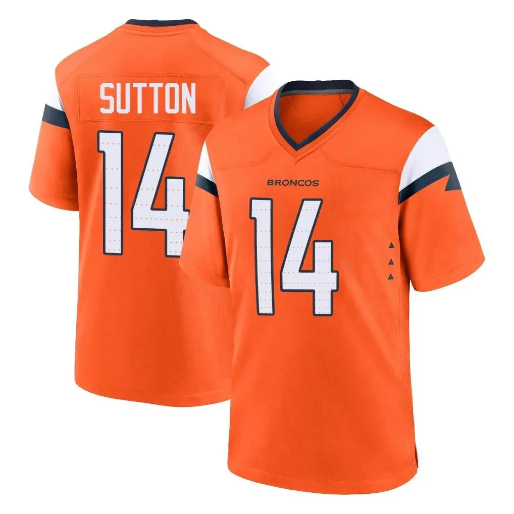 Seanshop D.Broncos #14 Courtland Sutton Player Orange Home Game Stitched Jerseys
