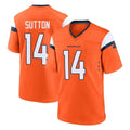 Seanshop D.Broncos #14 Courtland Sutton Player Orange Home Game Stitched Jerseys