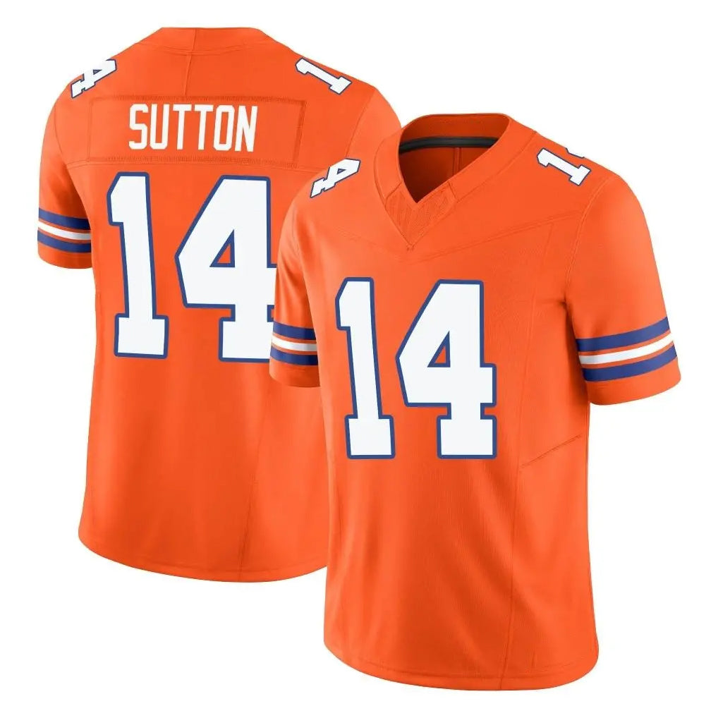Seanshop D.Broncos #14 Courtland Sutton Player Orange Limited Alternate Vapor F.U.S.E. Throwback Game Stitched Jerseys