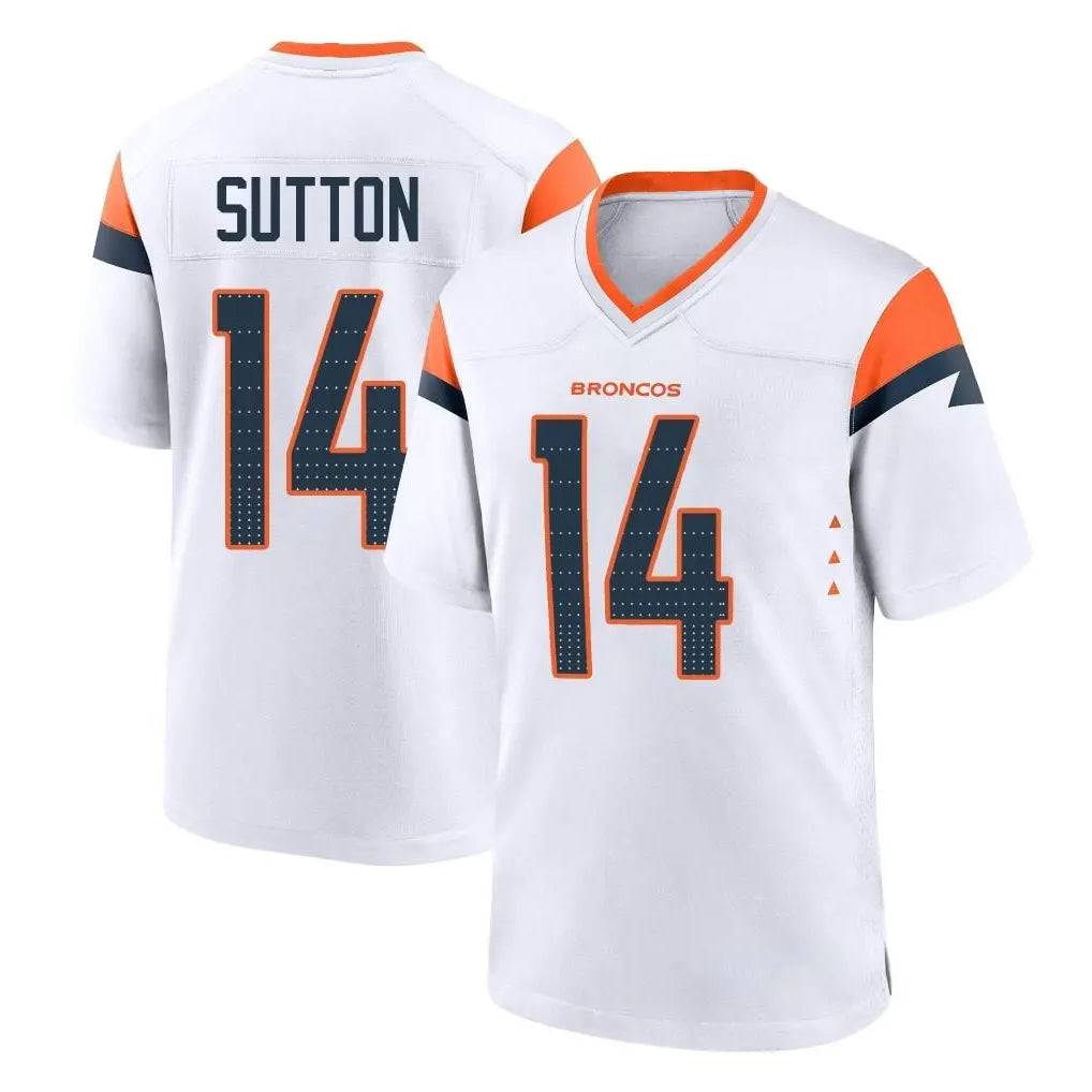 Seanshop D.Broncos #14 Courtland Sutton Player White Home Game Stitched Jerseys