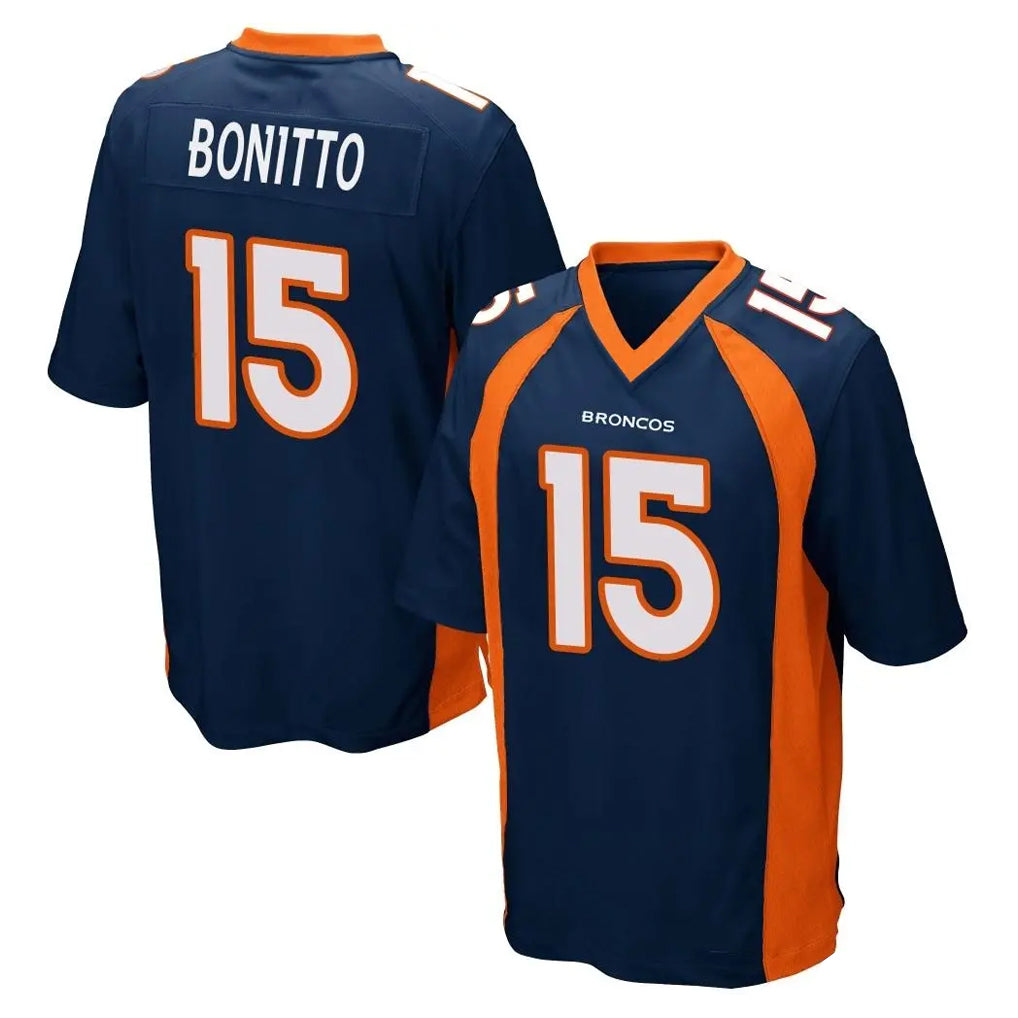 Seanshop D.Broncos #15 Nik Bonitto Player Navy Game Stitched Jerseys