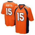 Seanshop D.Broncos #15 Nik Bonitto Player Orange Color Home Game Stitched Jerseys