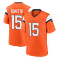Seanshop D.Broncos #15 Nik Bonitto Player Orange Home Game Stitched Jerseys